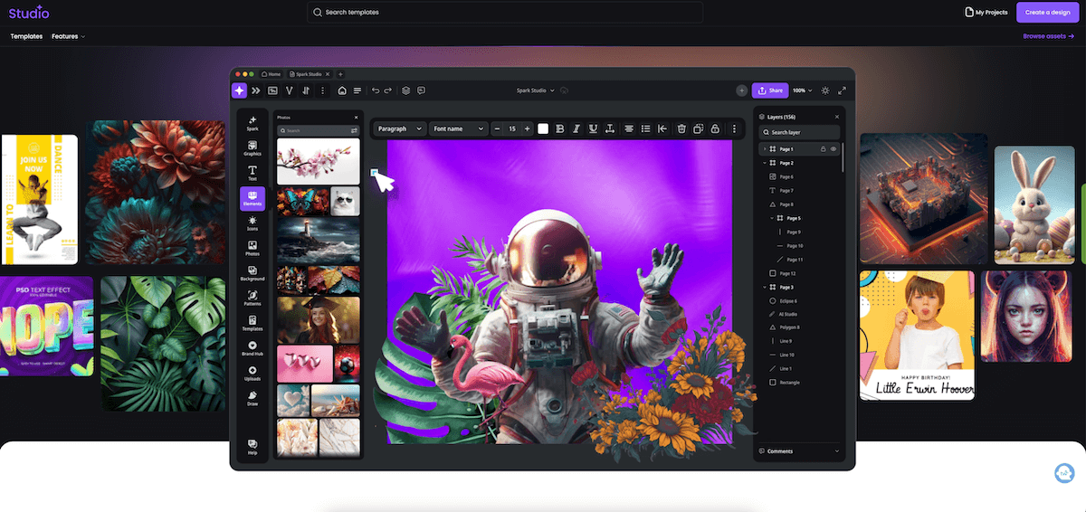 creative fabrica studio interface.